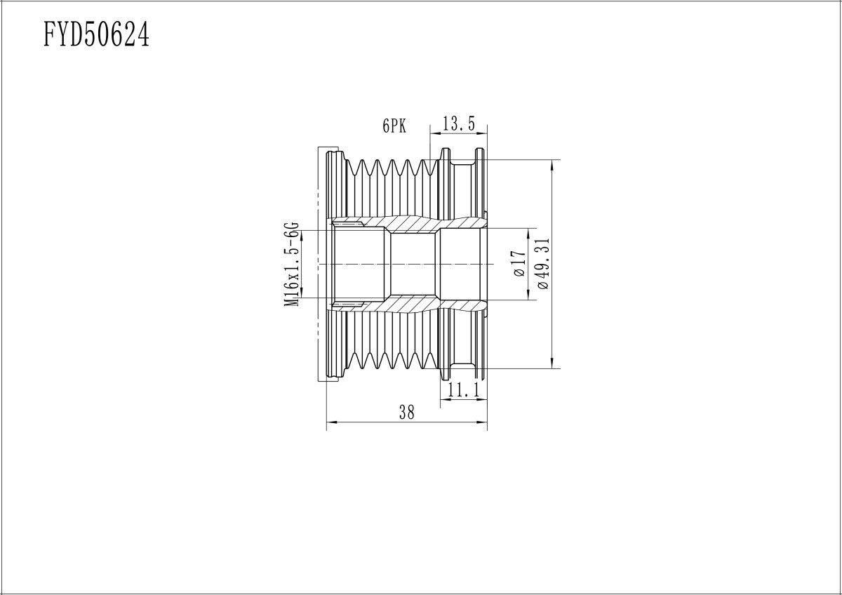 FYD50624 Overrunning Alternator Pulley