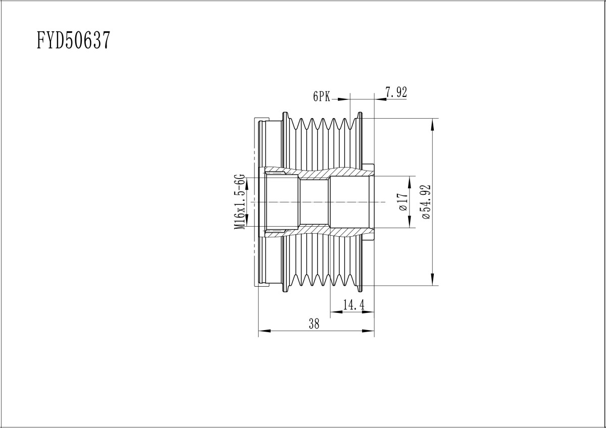 FYD50637 Overrunning Alternator Pulley