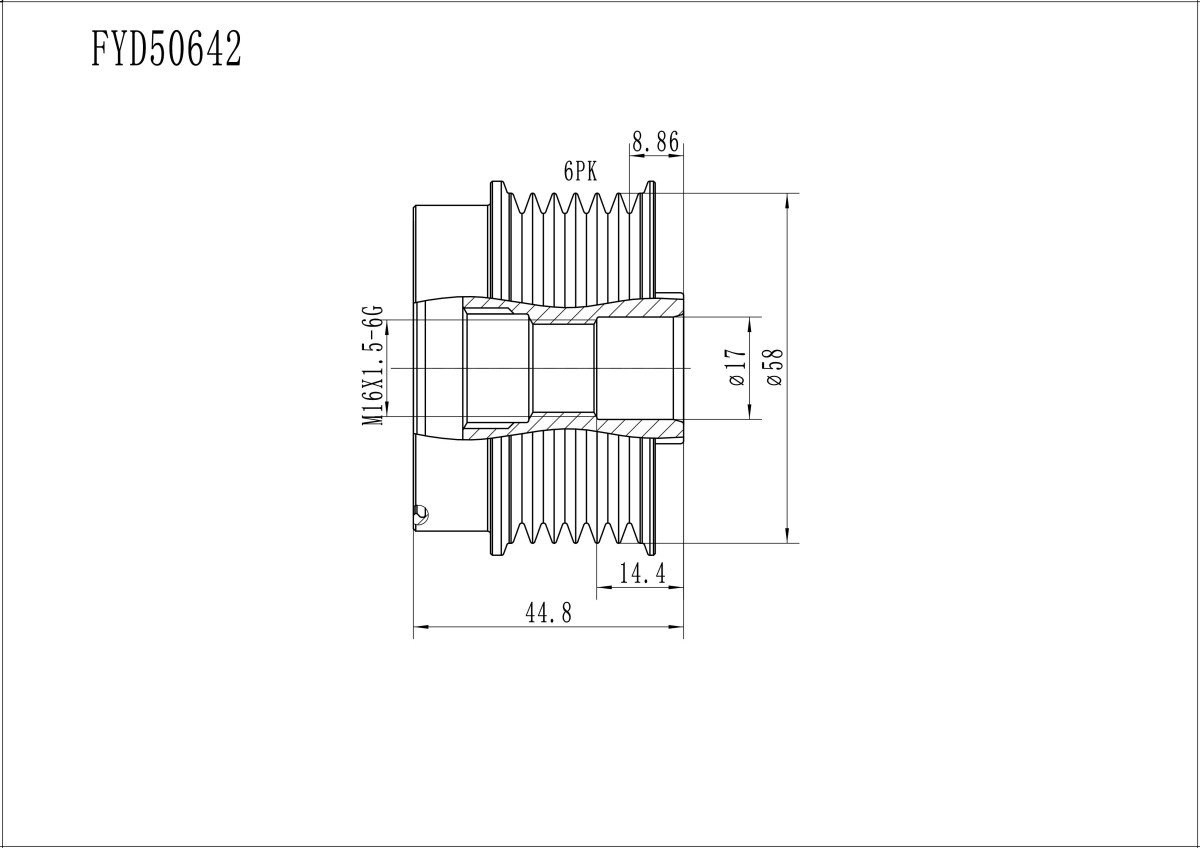 FYD50642 Overrunning Alternator Pulley