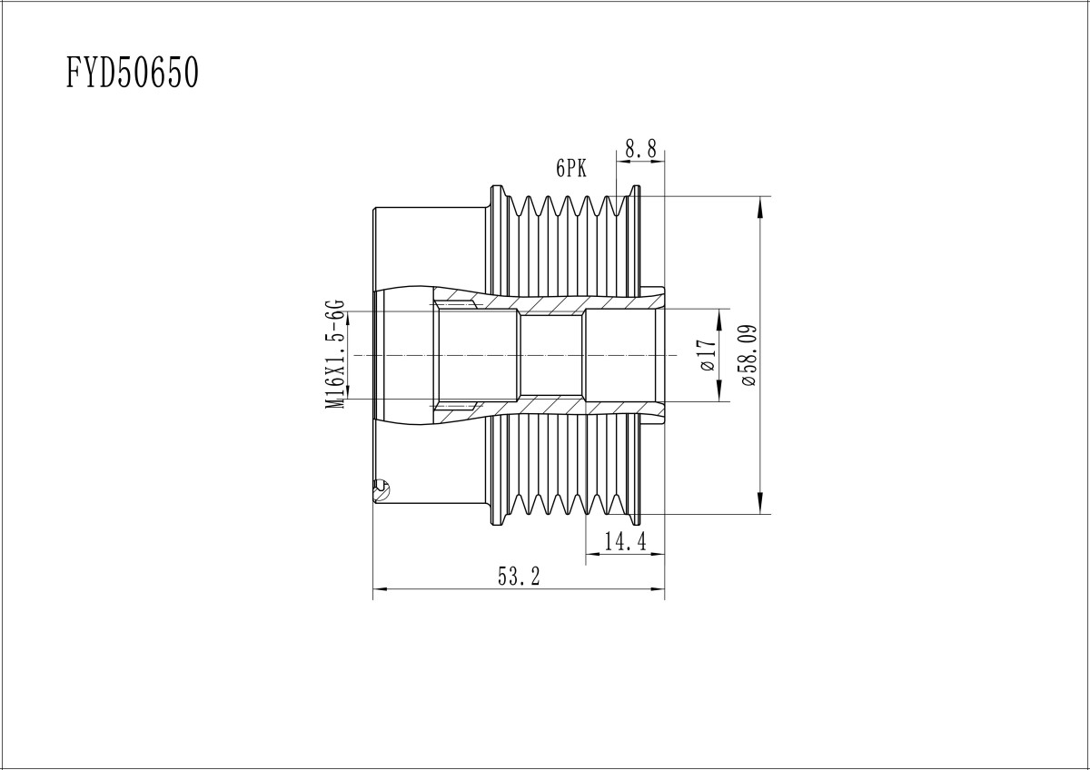 FYD50650 Overrunning Alternator Pulley