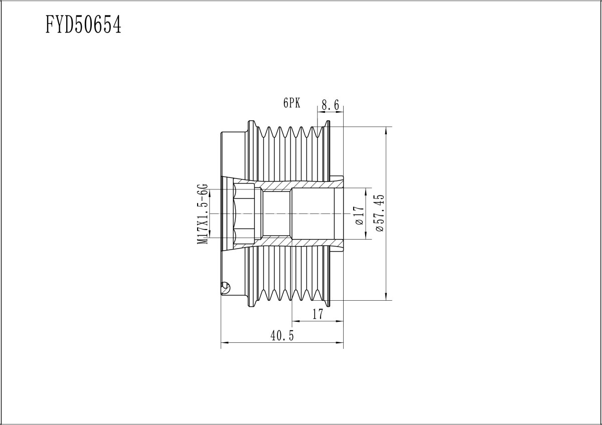 FYD50654 Overrunning Alternator Pulley