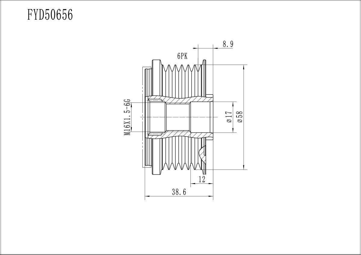 FYD50656 Overrunning Alternator Pulley
