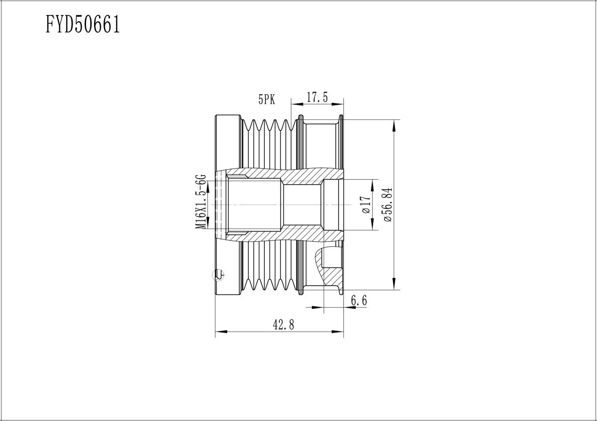 FYD50661 Overrunning Alternator Pulley