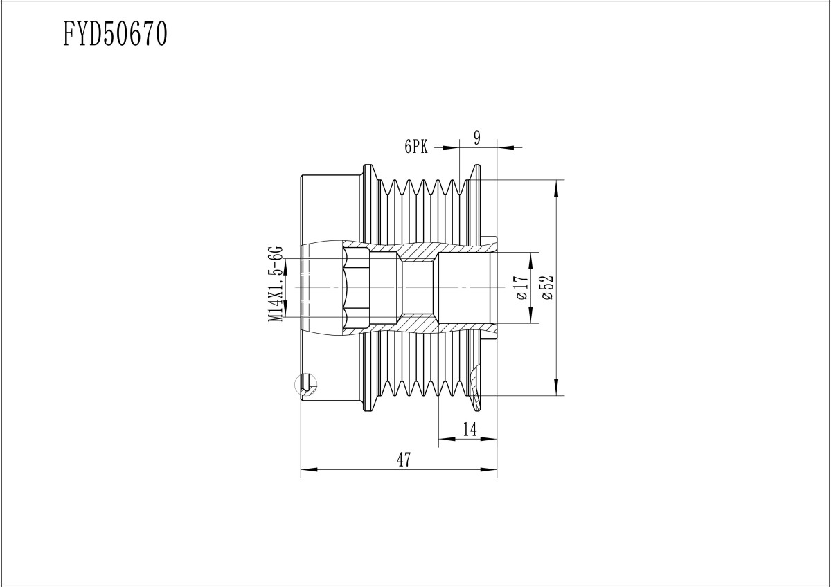 FYD50670 Overrunning Alternator Pulley