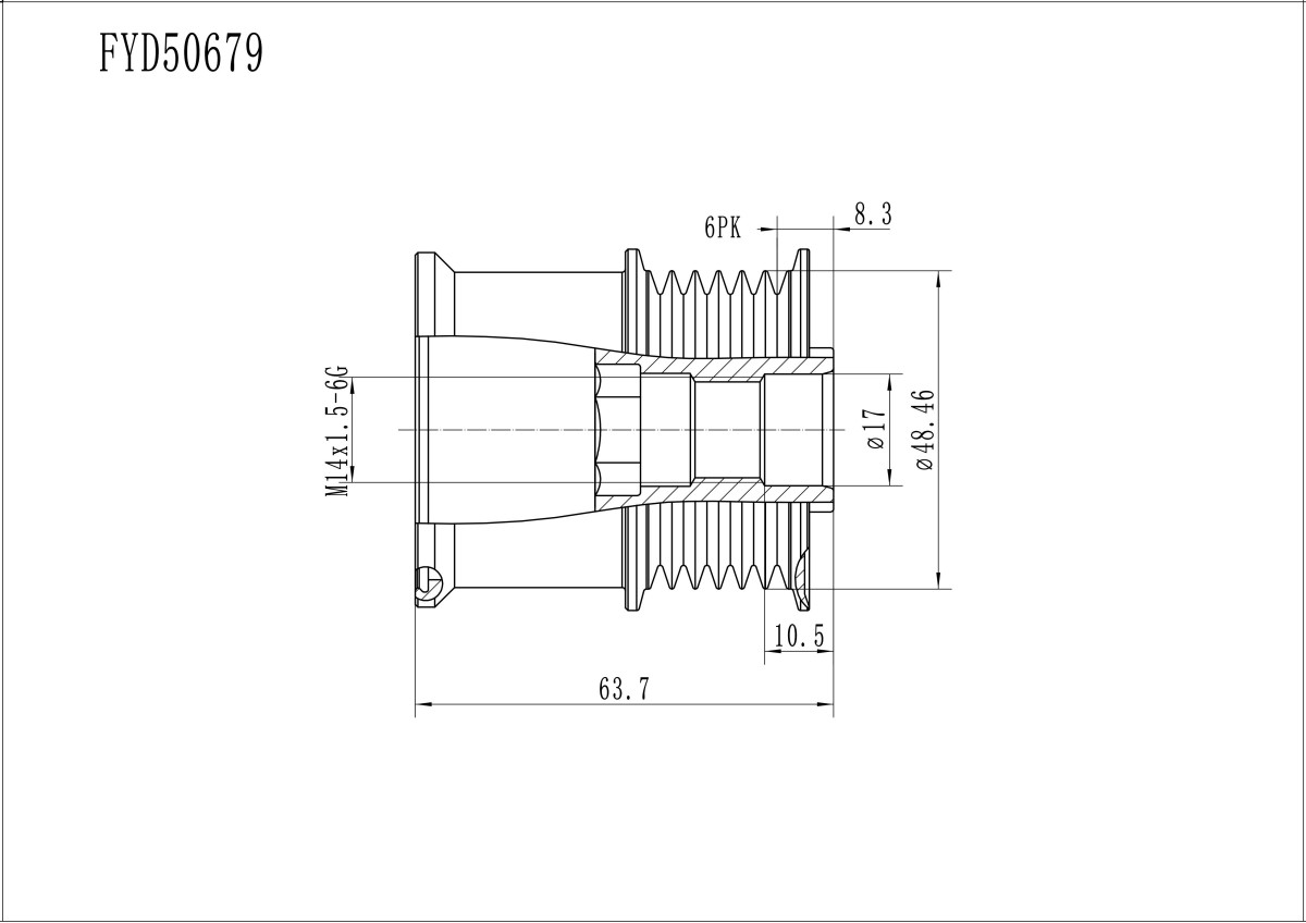 FYD50679 Overrunning Alternator Pulley
