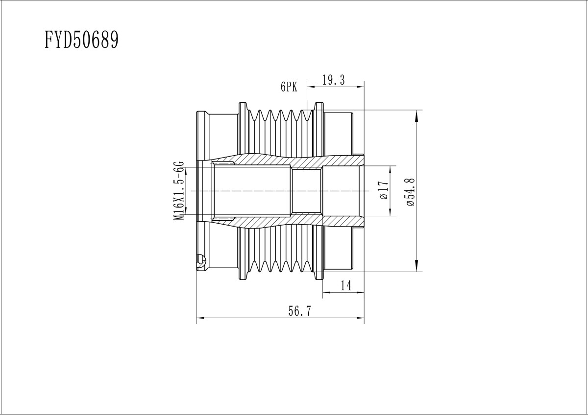 FYD50689 Overrunning Alternator Pulley