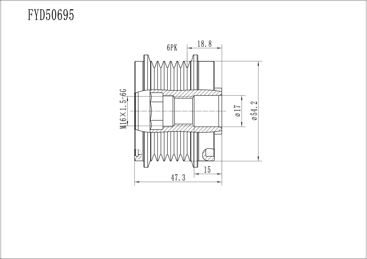 FYD50695 Overrunning Alternator Pulley
