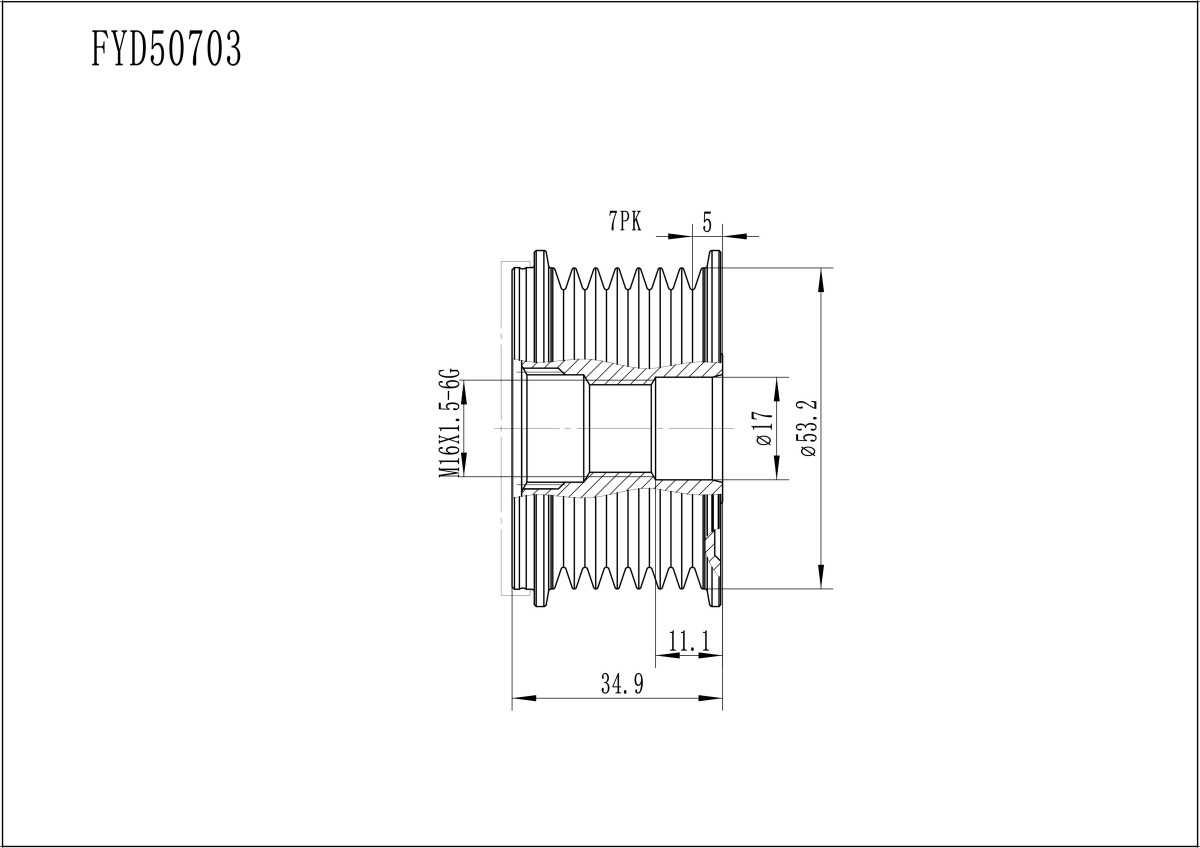 FYD50703 Overrunning Alternator Pulley