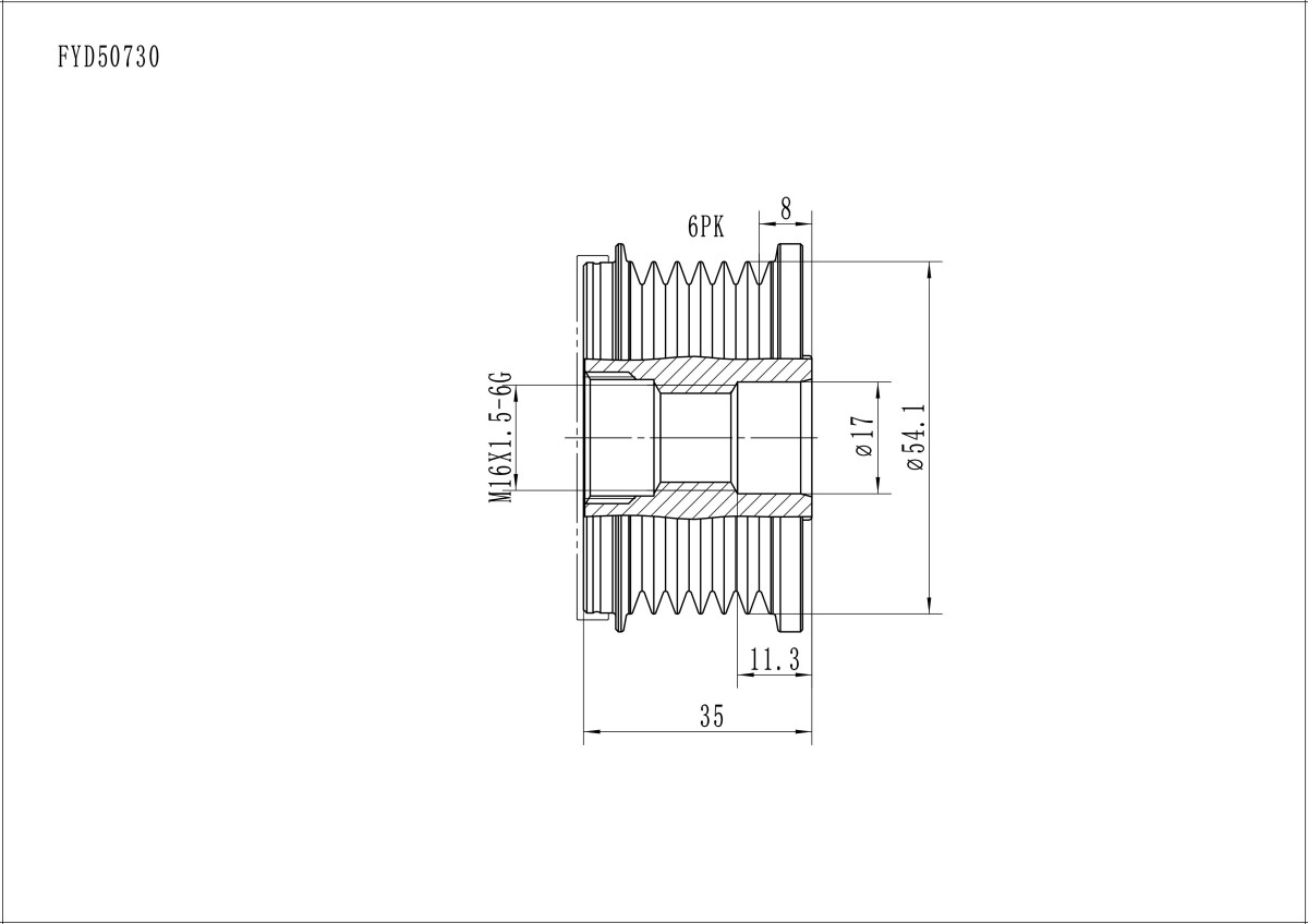 FYD50730 Overrunning Alternator Pulley