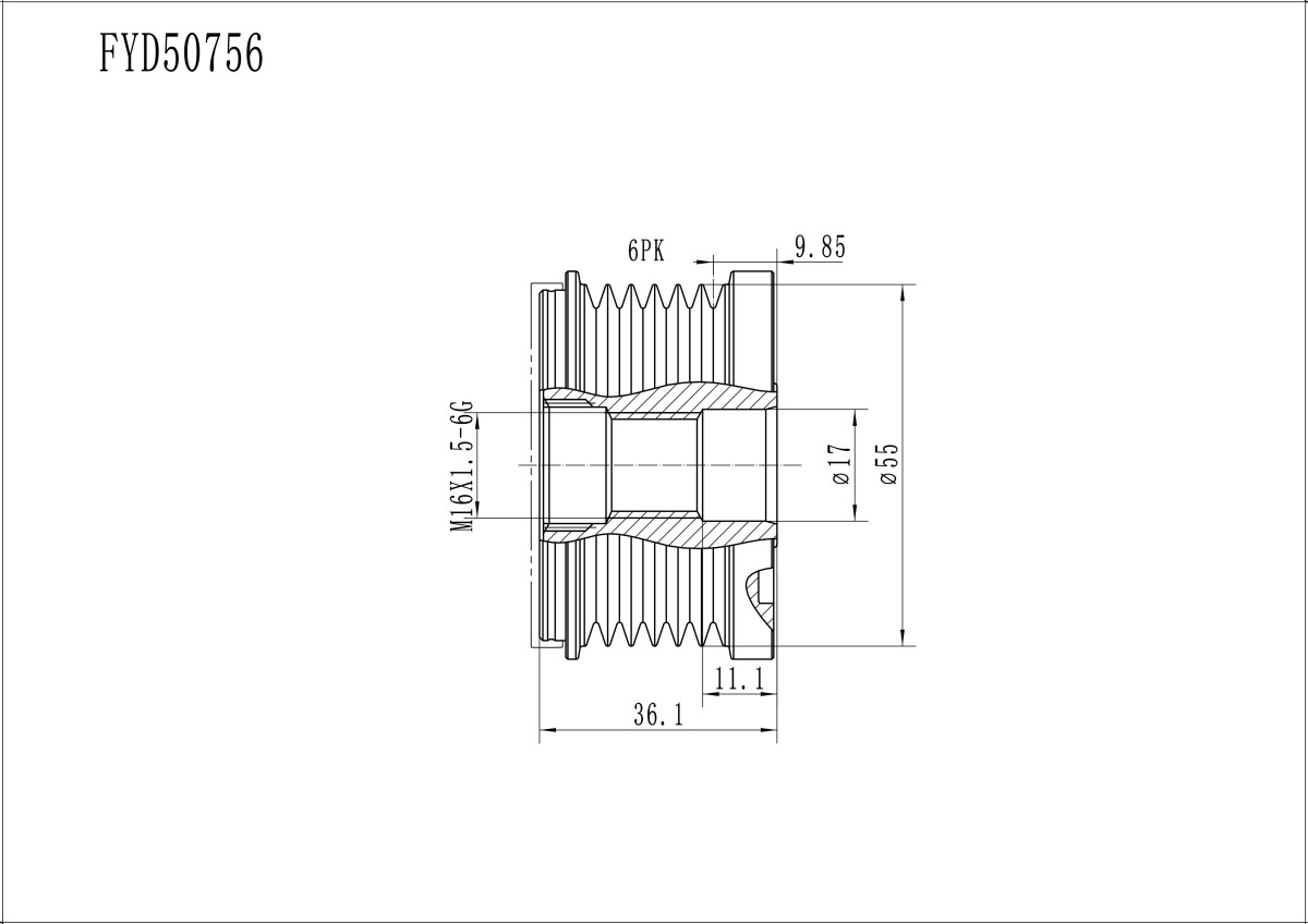FYD50756 Overrunning Alternator Pulley