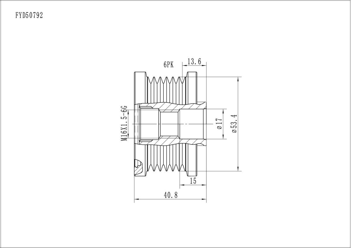 FYD50792 Overrunning Alternator Pulley