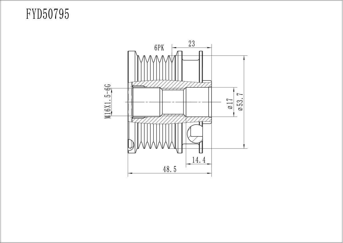 FYD50795 Overrunning Alternator Pulley