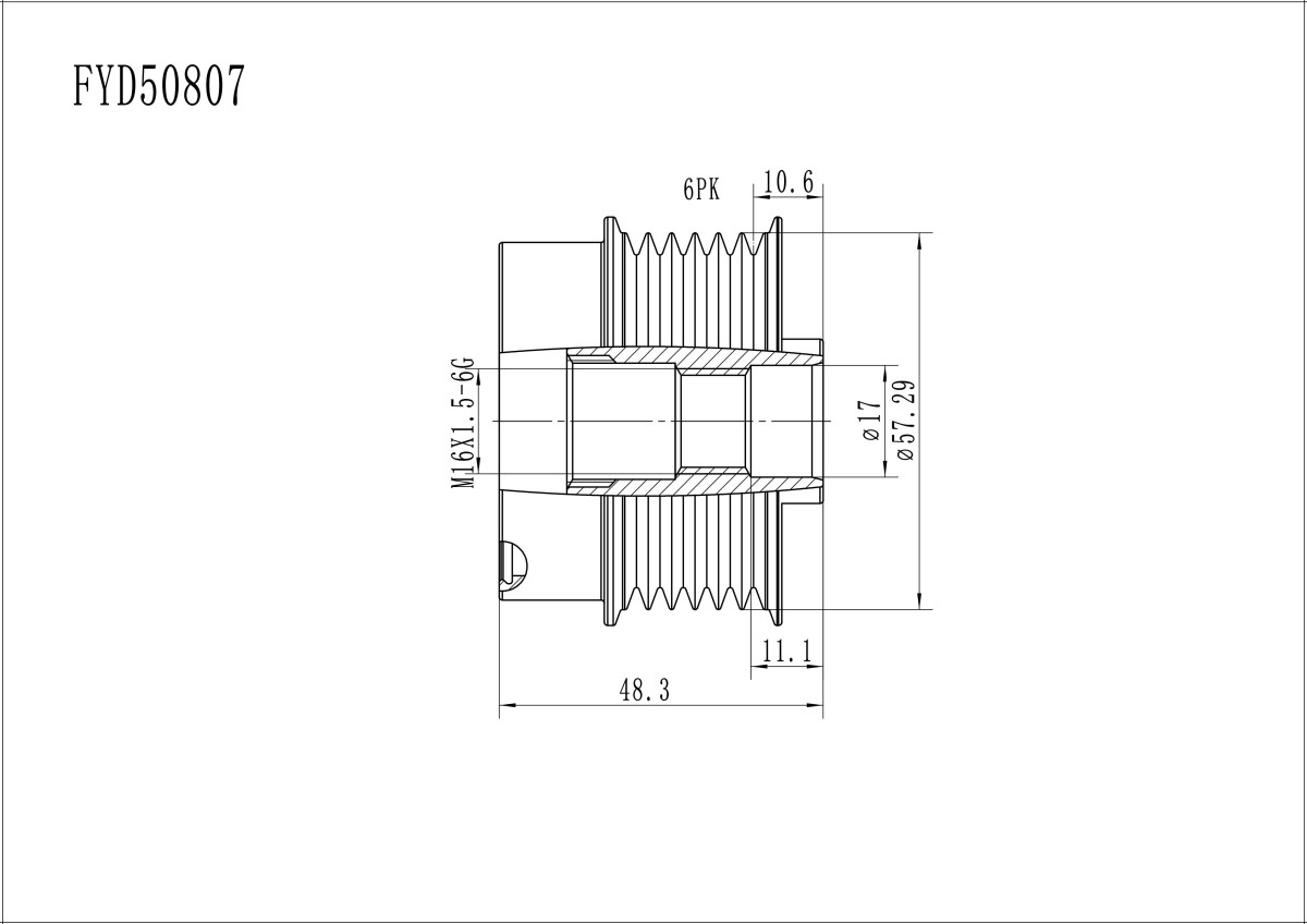 FYD50807 Overrunning Alternator Pulley