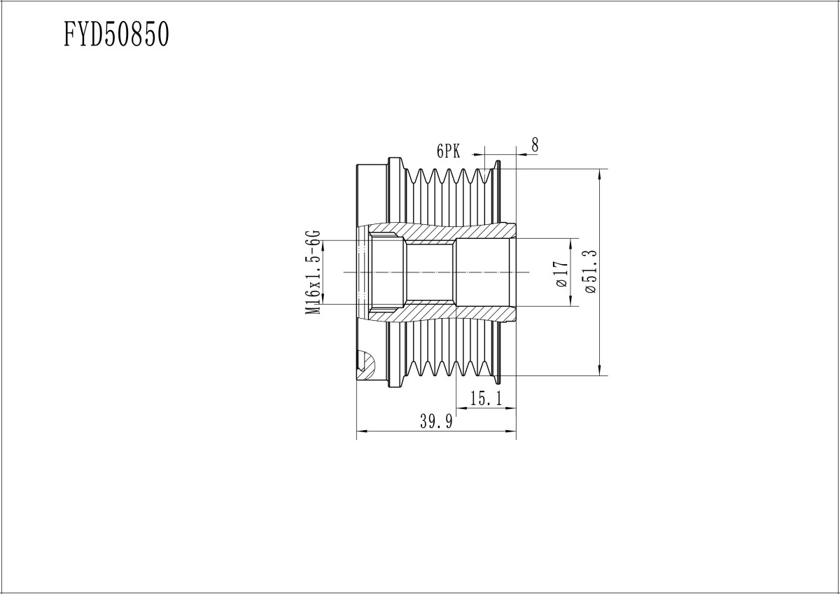 FYD50850 Overrunning Alternator Pulley
