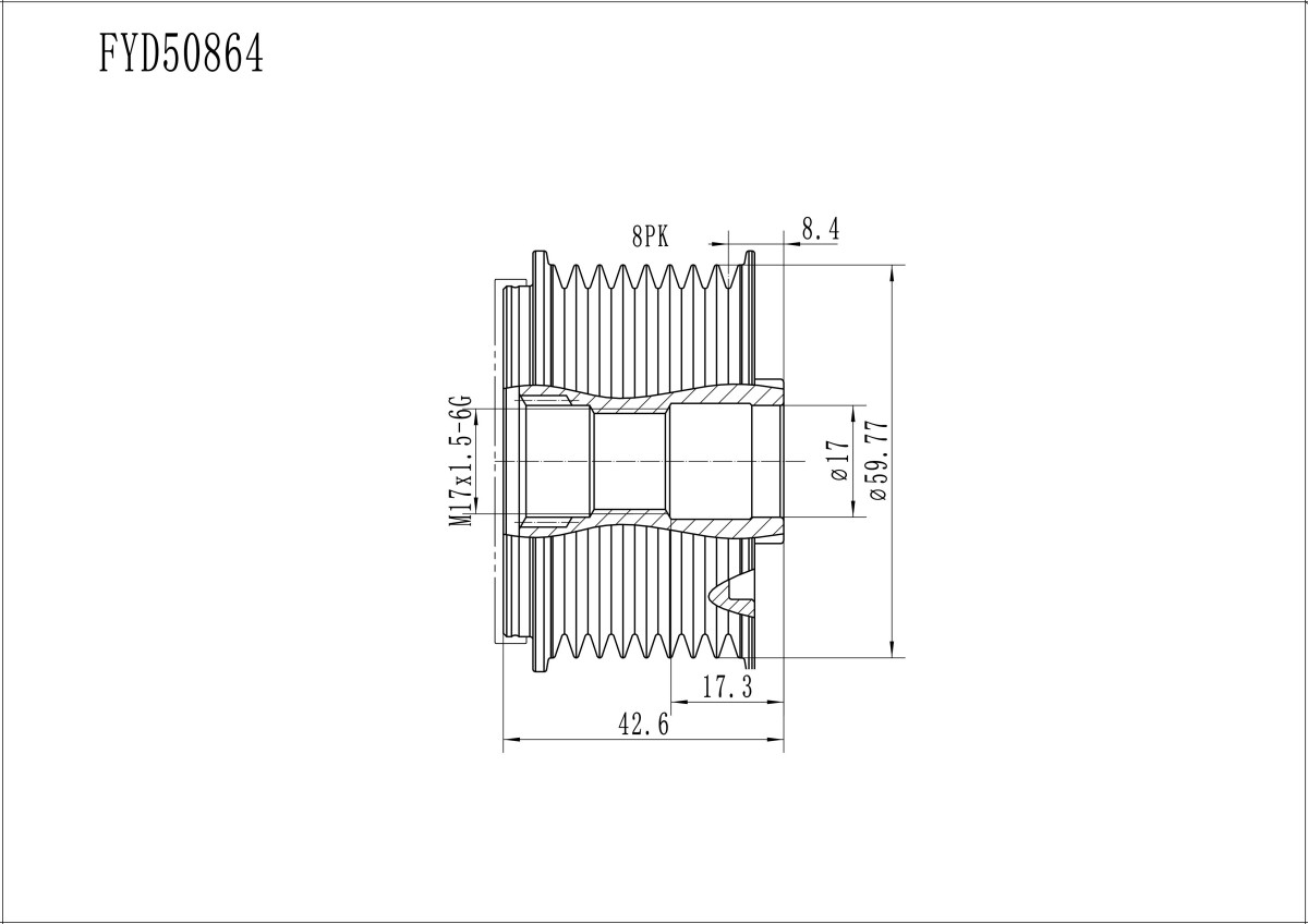 FYD50864 Overrunning Alternator Pulley