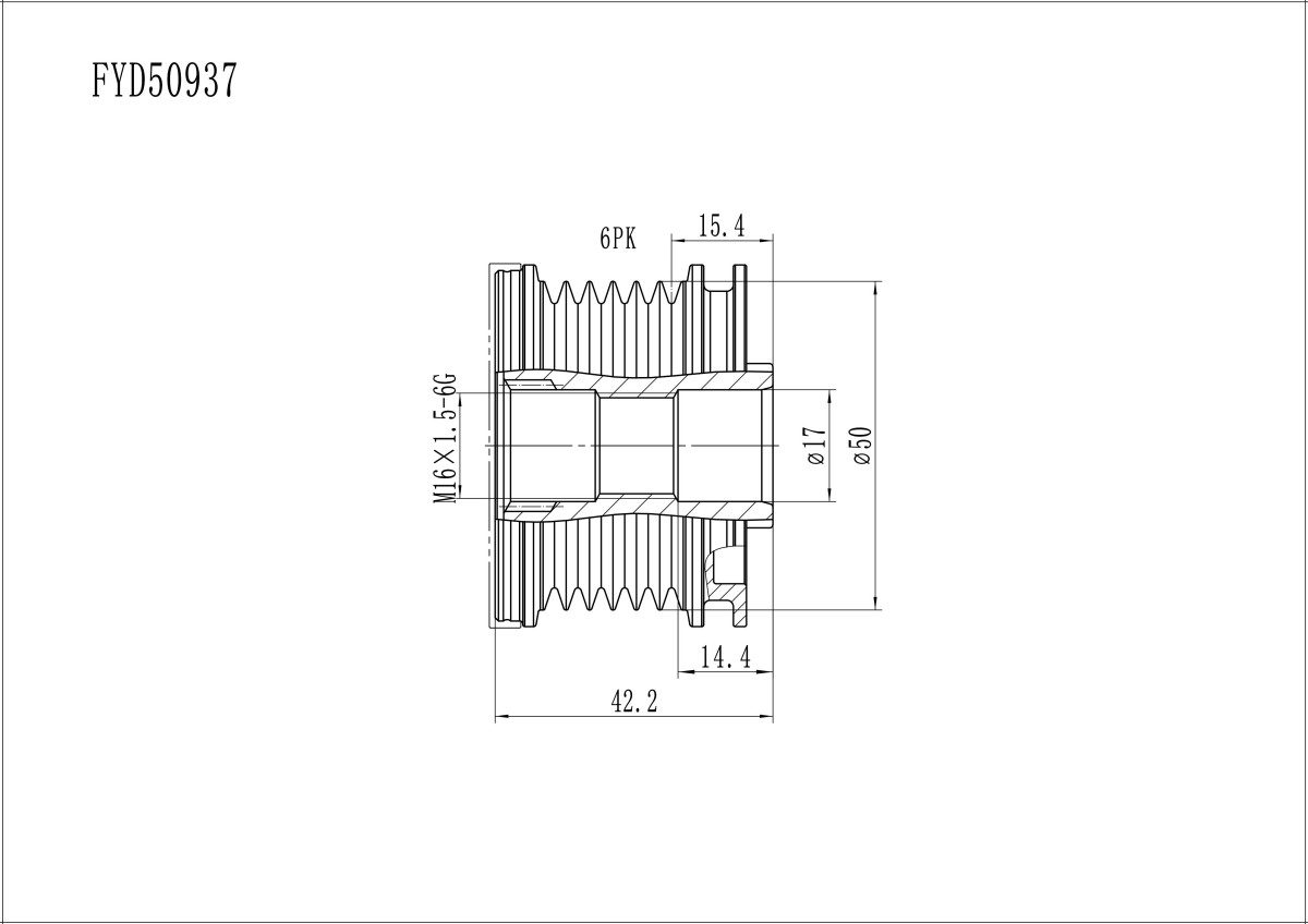FYD50937 Overrunning Alternator Pulley