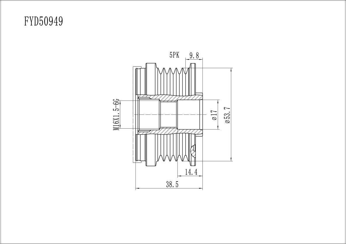FYD50949 Overrunning Alternator Pulley
