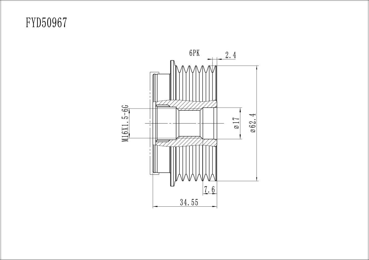 FYD50967 Overrunning Alternator Pulley