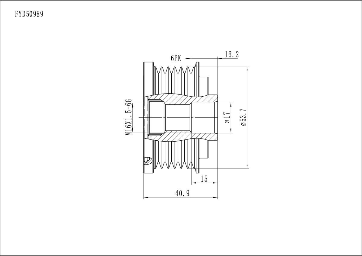 FYD50989 Overrunning Alternator Pulley