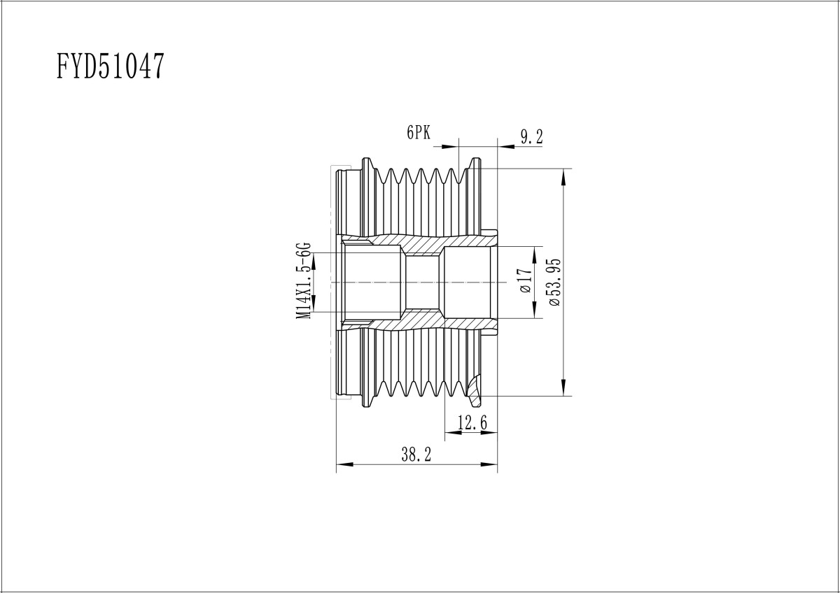 FYD51047 Overrunning Alternator Pulley