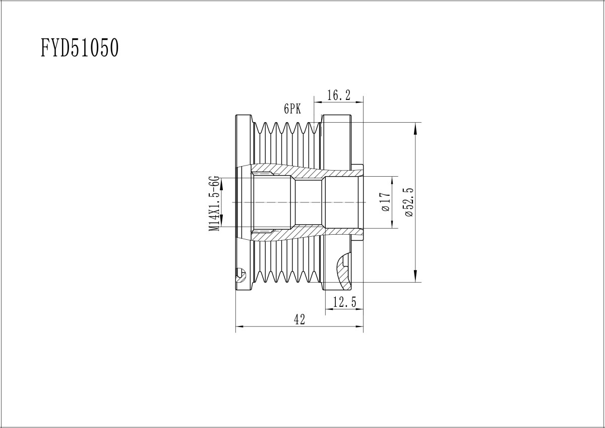 FYD51050 Overrunning Alternator Pulley