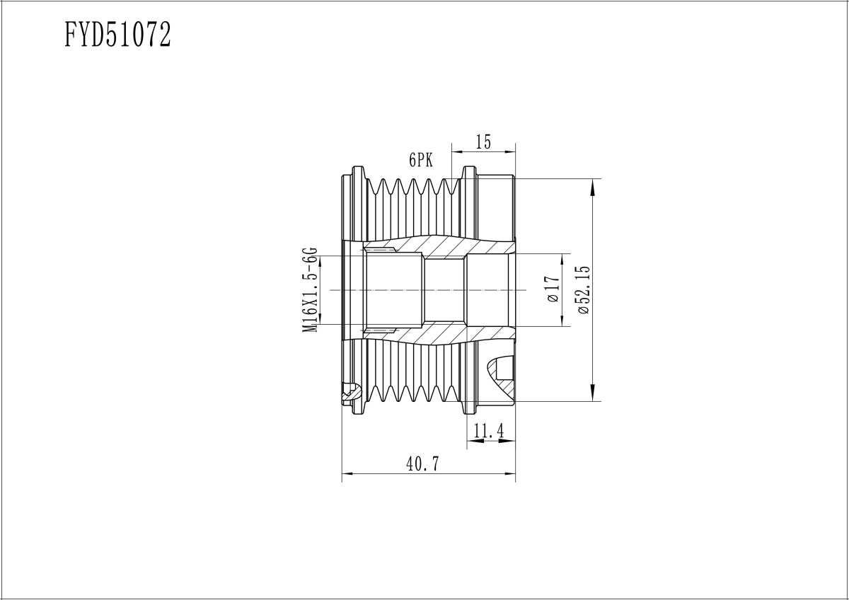 FYD51072 Overrunning Alternator Pulley