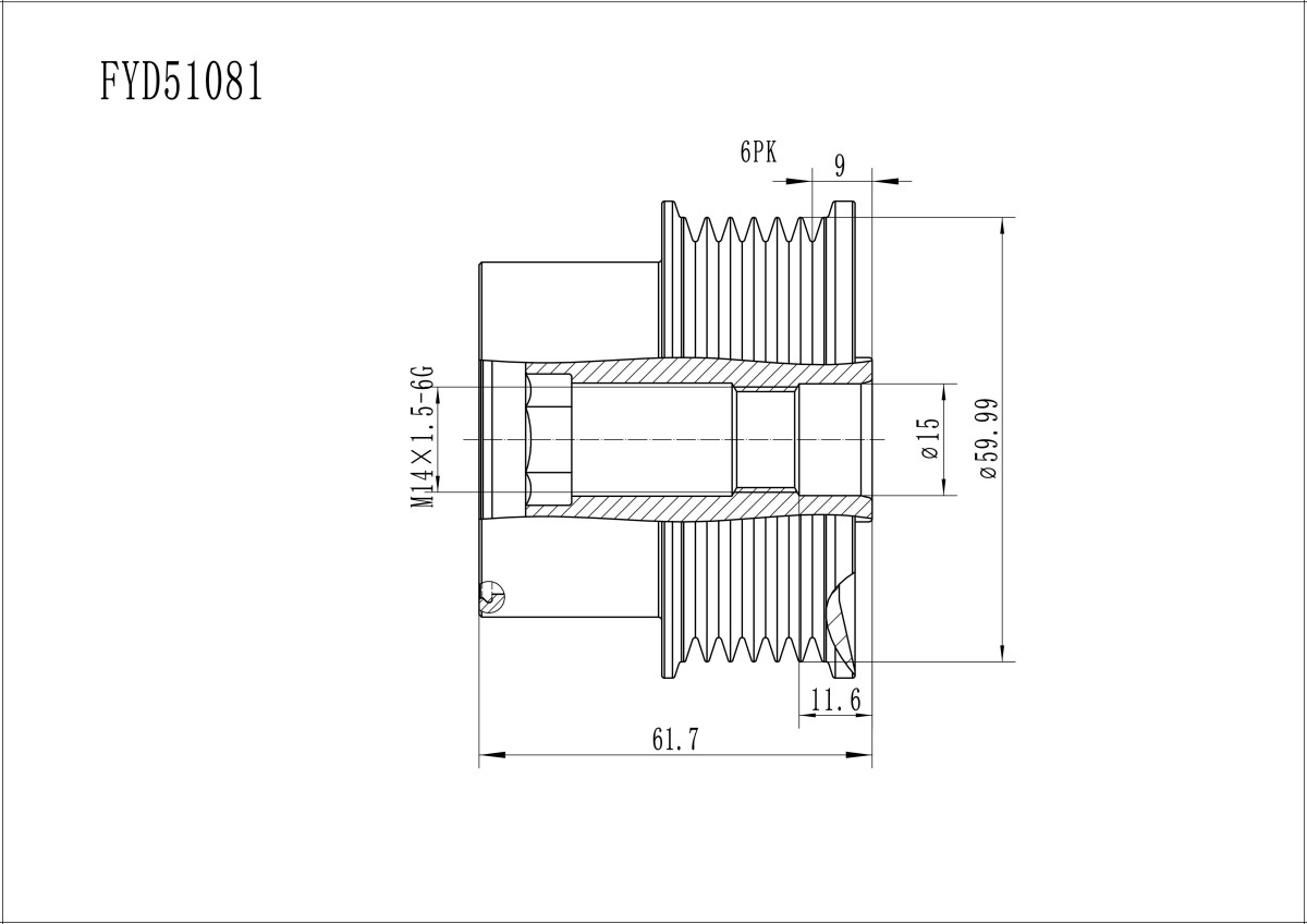 FYD51081 Overrunning Alternator Pulley