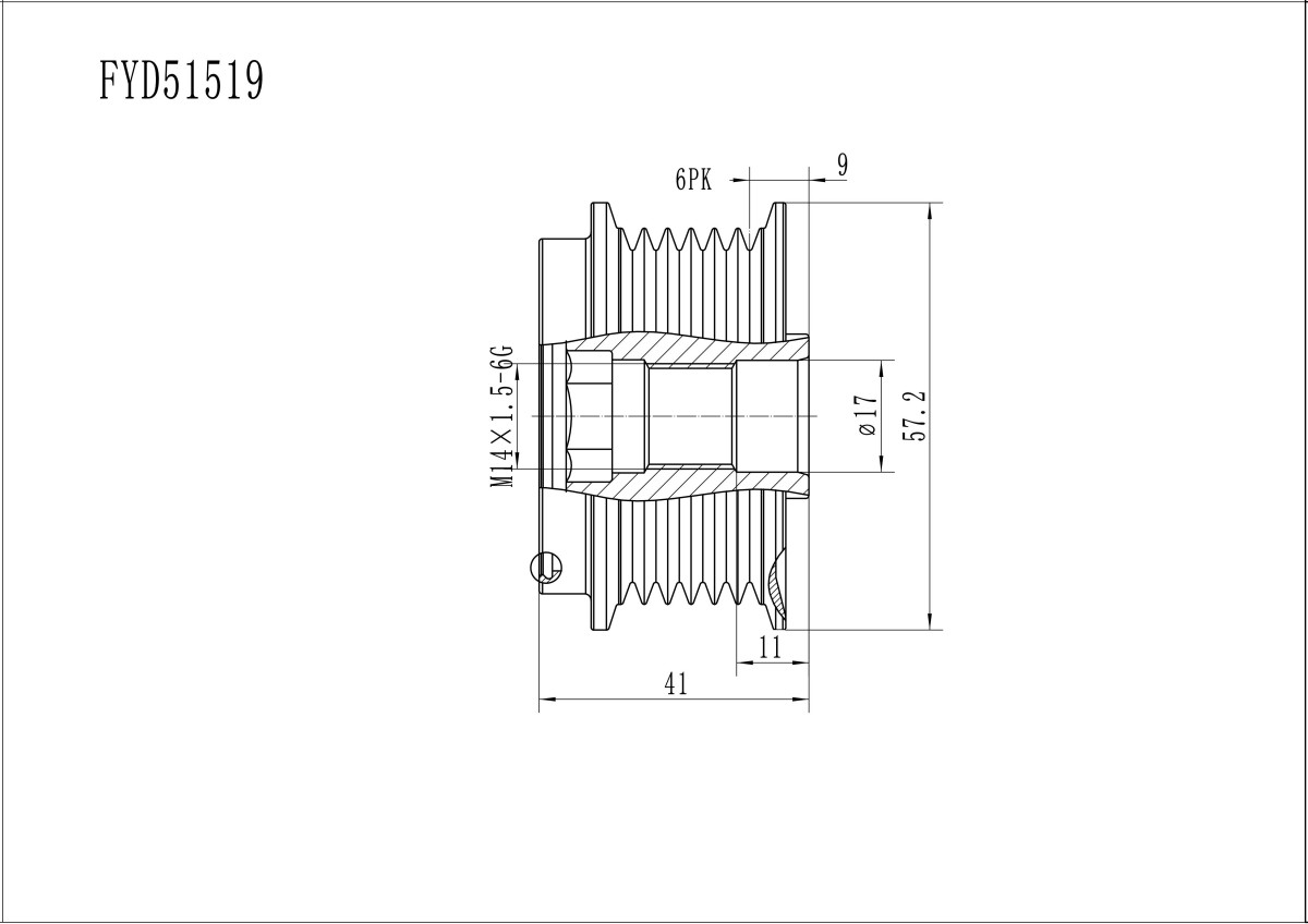FYD51519 Overrunning Alternator Pulley