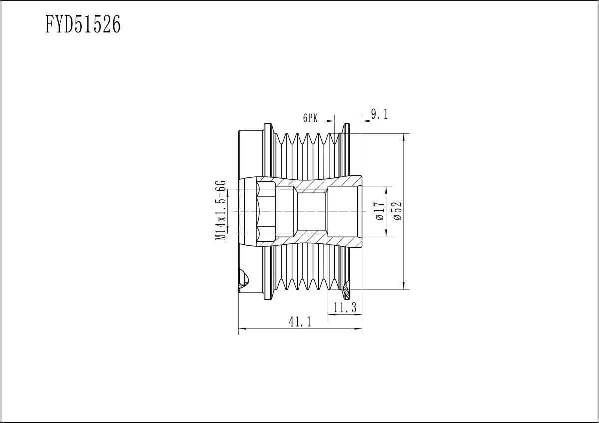FYD51526 Overrunning Alternator Pulley