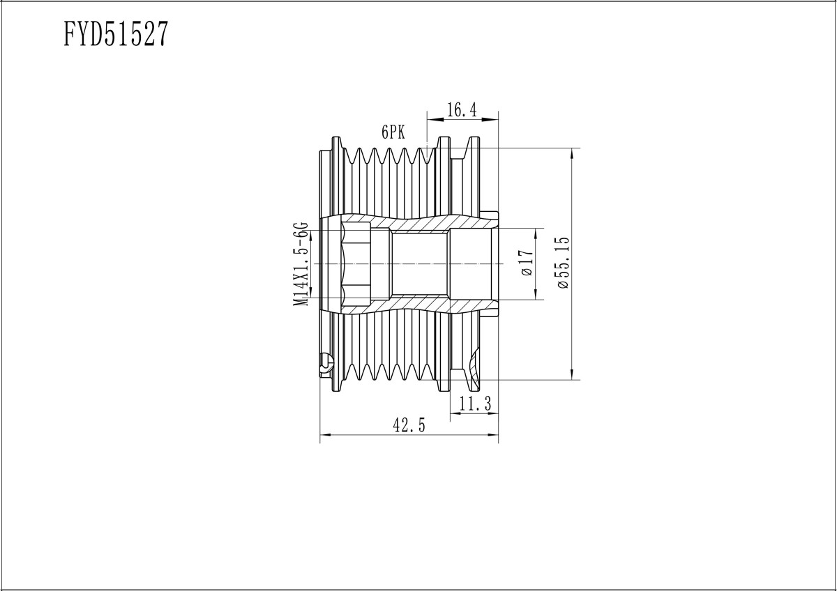 FYD51527 Overrunning Alternator Pulley