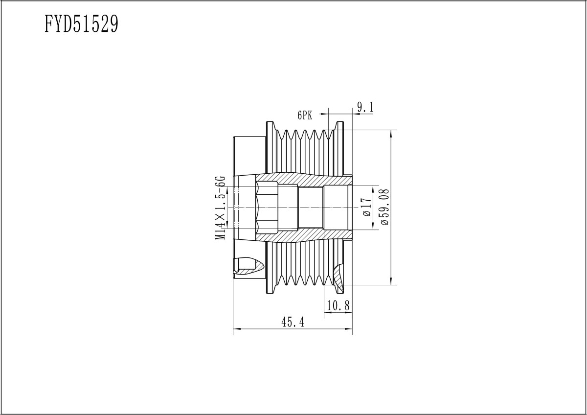FYD51529 Overrunning Alternator Pulley