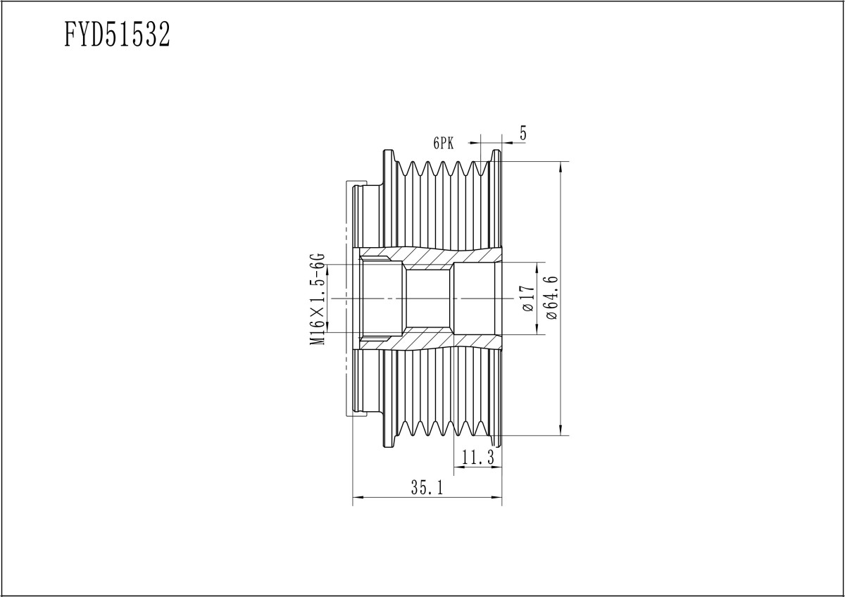 FYD51532 Overrunning Alternator Pulley