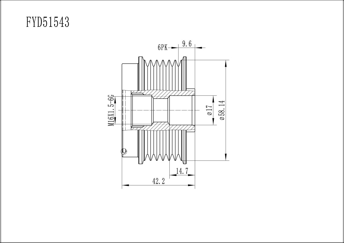 FYD51543 Overrunning Alternator Pulley