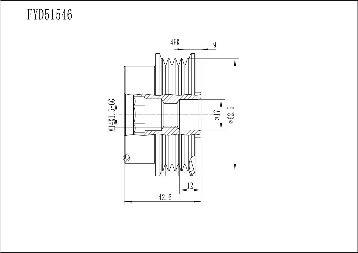 FYD51546 Overrunning Alternator Pulley