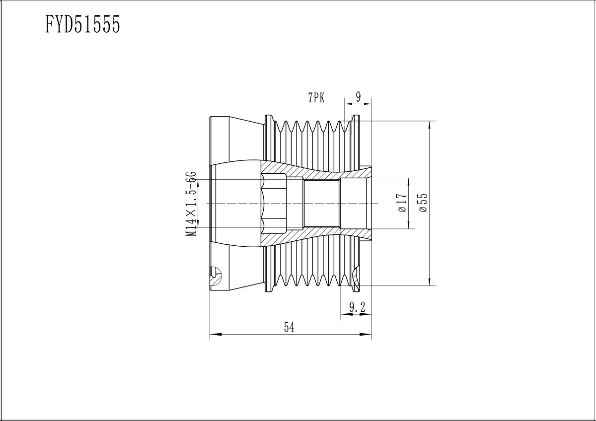 FYD51555 Overrunning Alternator Pulley