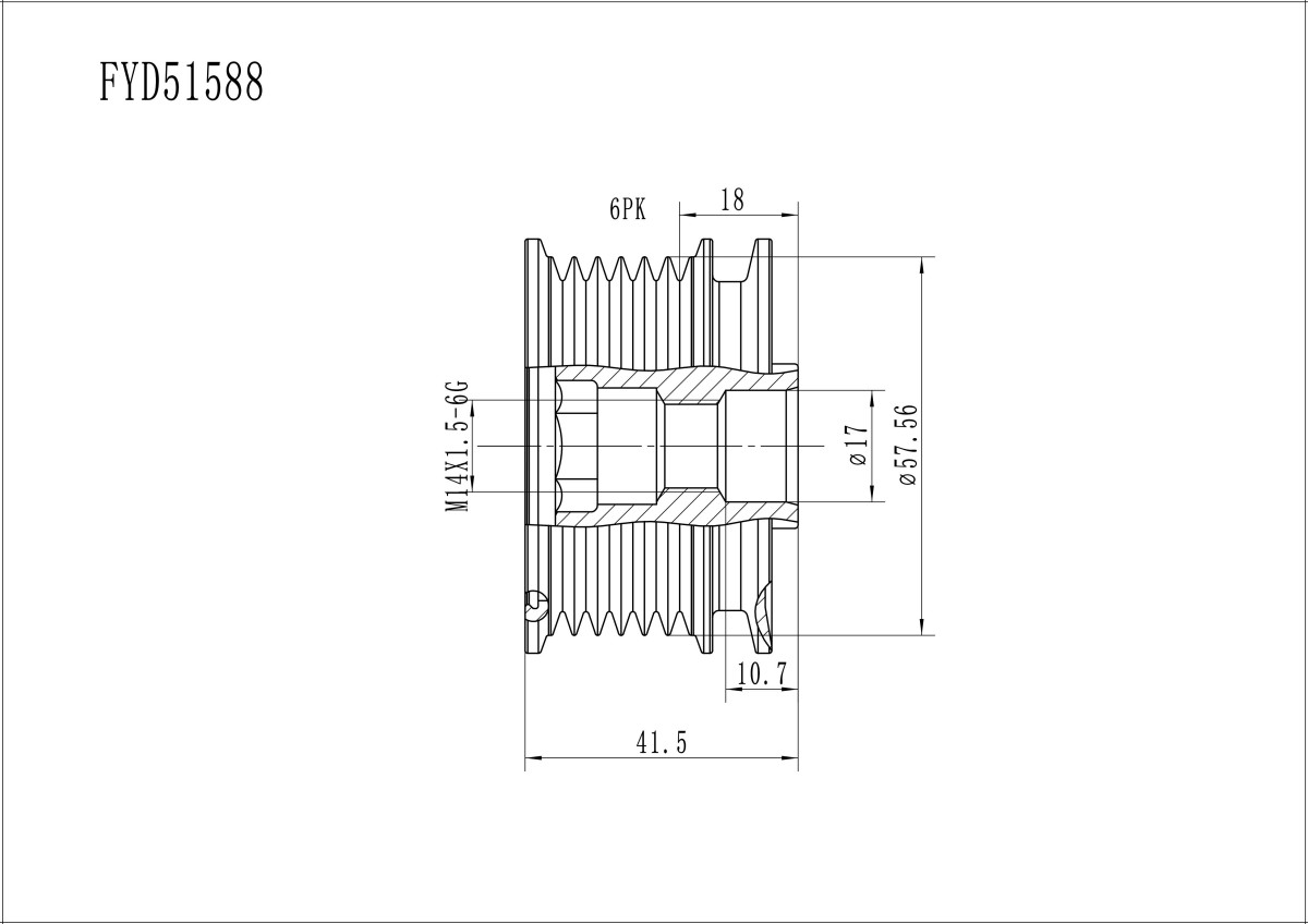 FYD51588 Overrunning Alternator Pulley