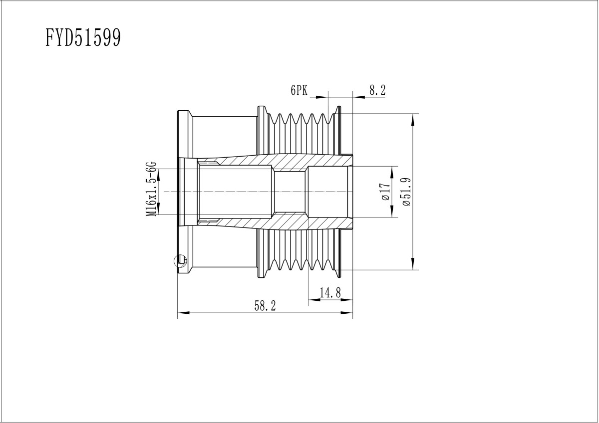 FYD51599 Overrunning Alternator Pulley