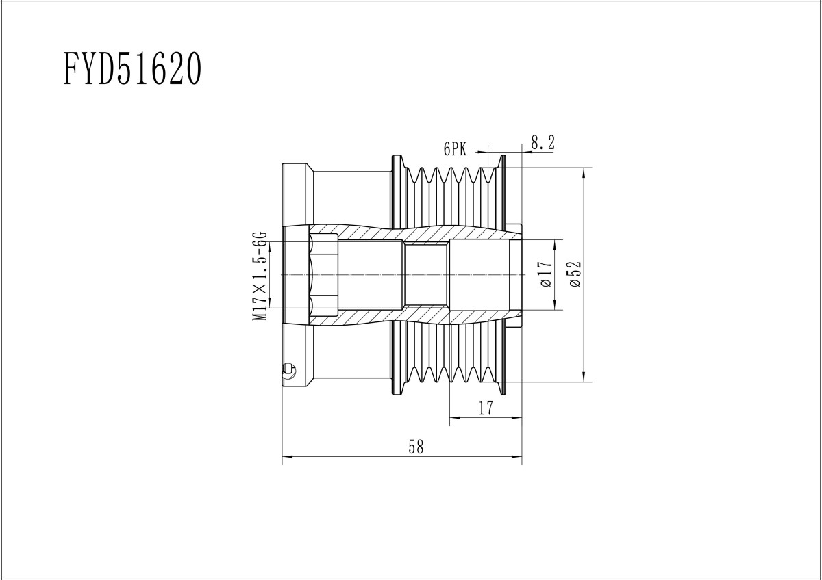 FYD51620 Overrunning Alternator Pulley