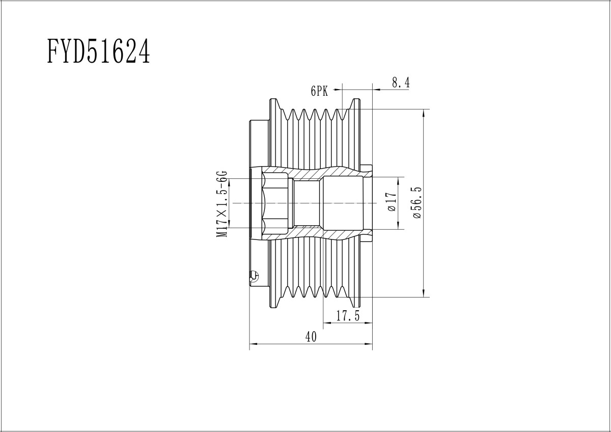 FYD51624 Overrunning Alternator Pulley