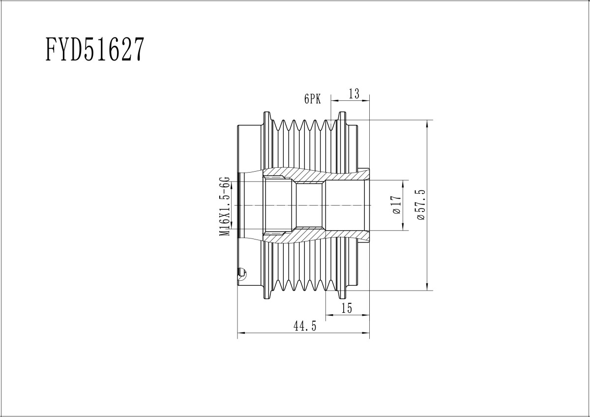 FYD51627 Overrunning Alternator Pulley