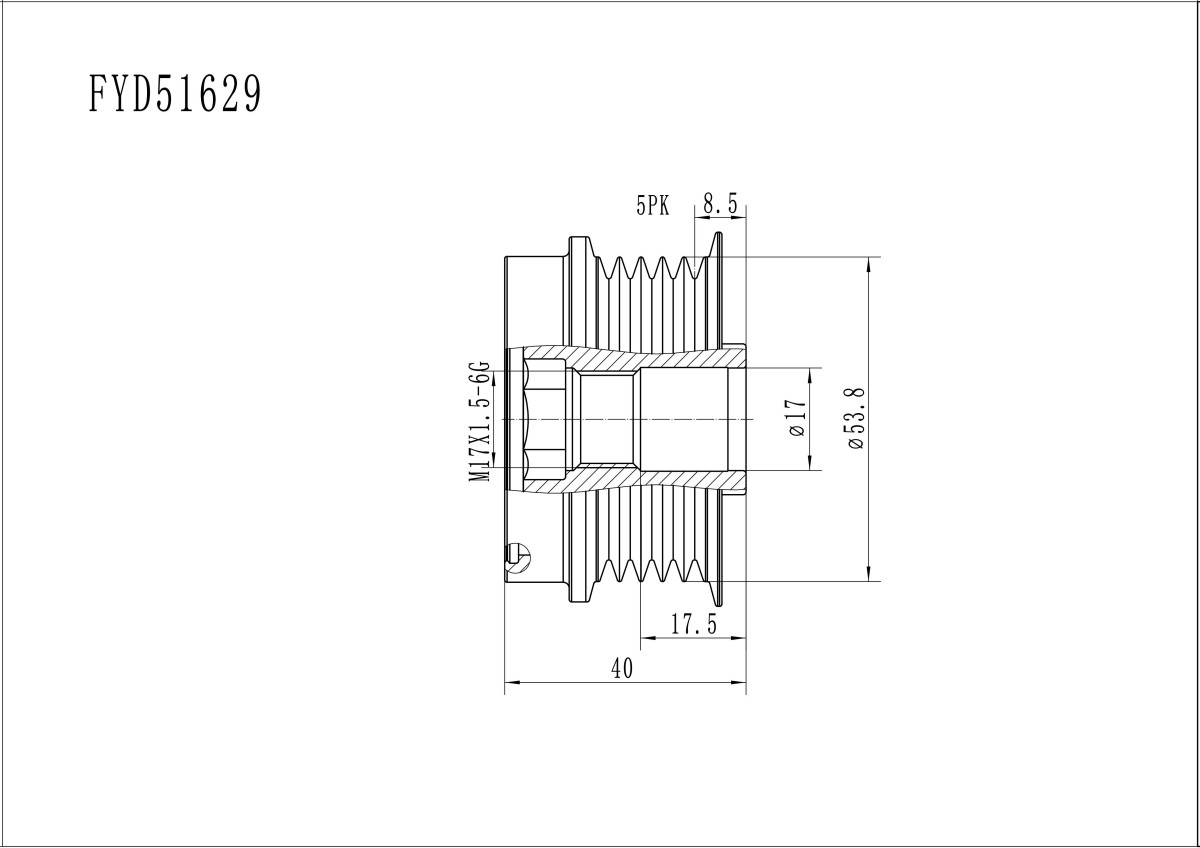 FYD51629 Overrunning Alternator Pulley