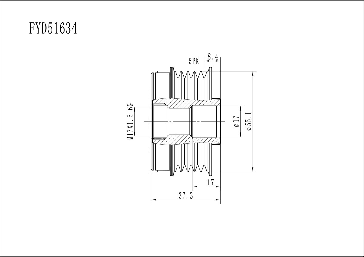 FYD51634 Overrunning Alternator Pulley