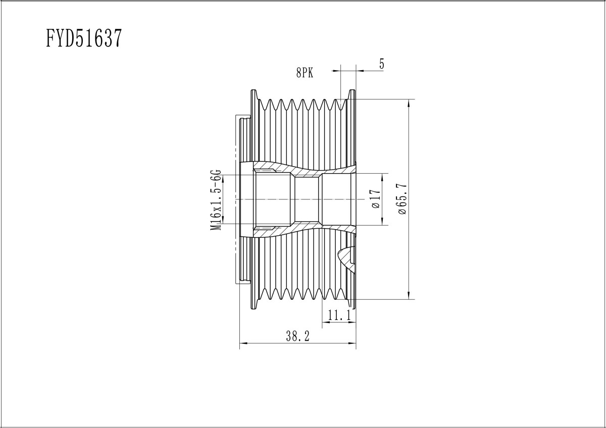FYD51637 Overrunning Alternator Pulley