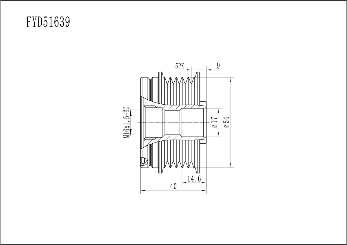 FYD51639 Overrunning Alternator Pulley