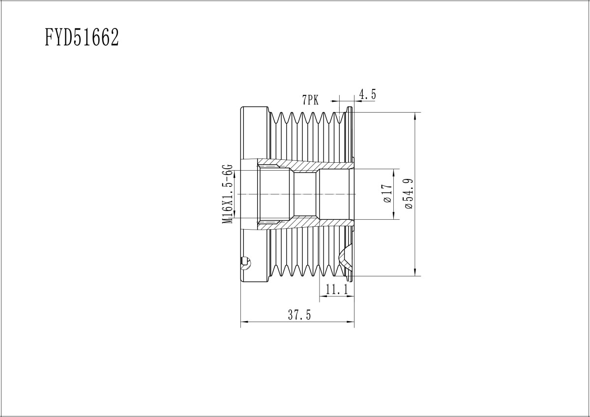 FYD51662 Overrunning Alternator Pulley