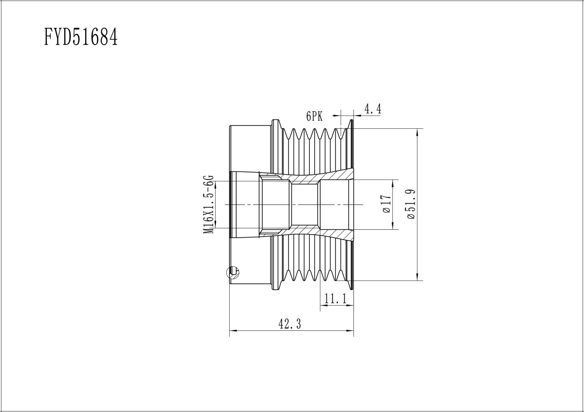 FYD51684 Overrunning Alternator Pulley