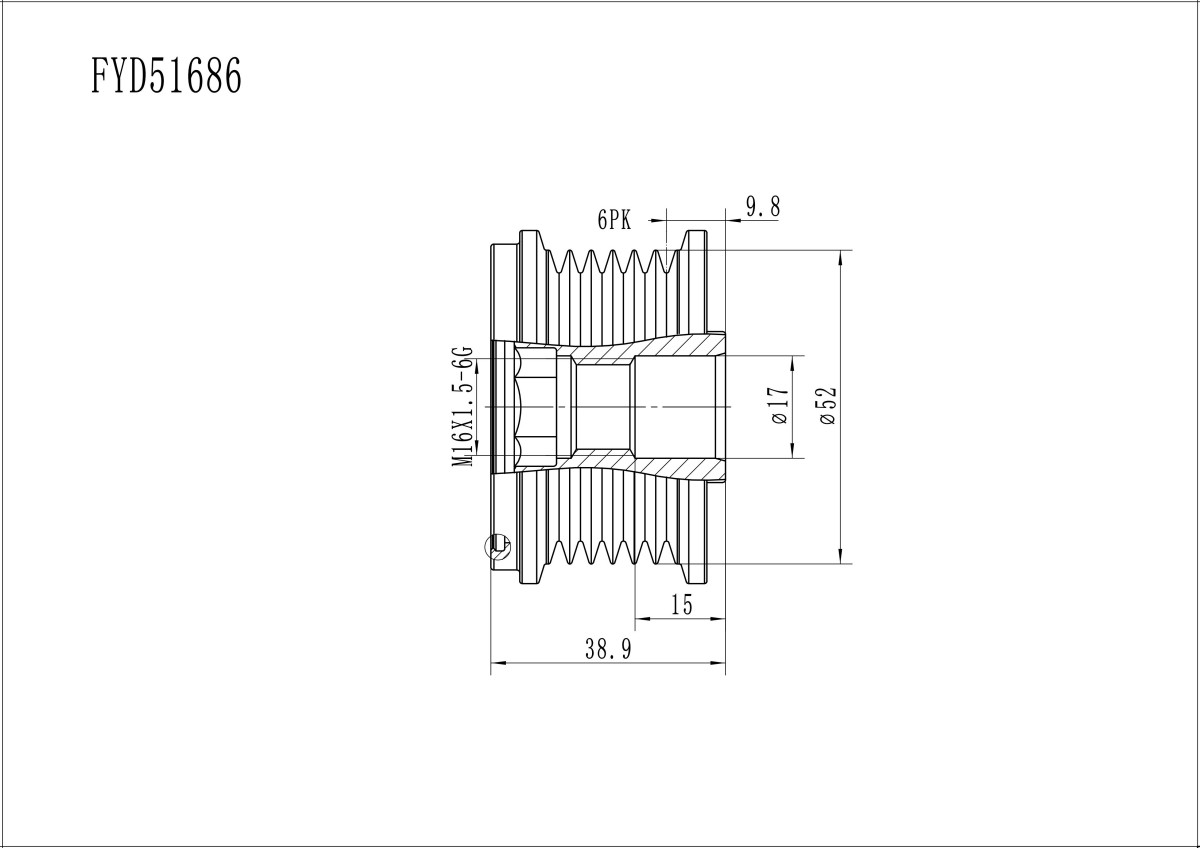 FYD51686 Overrunning Alternator Pulley