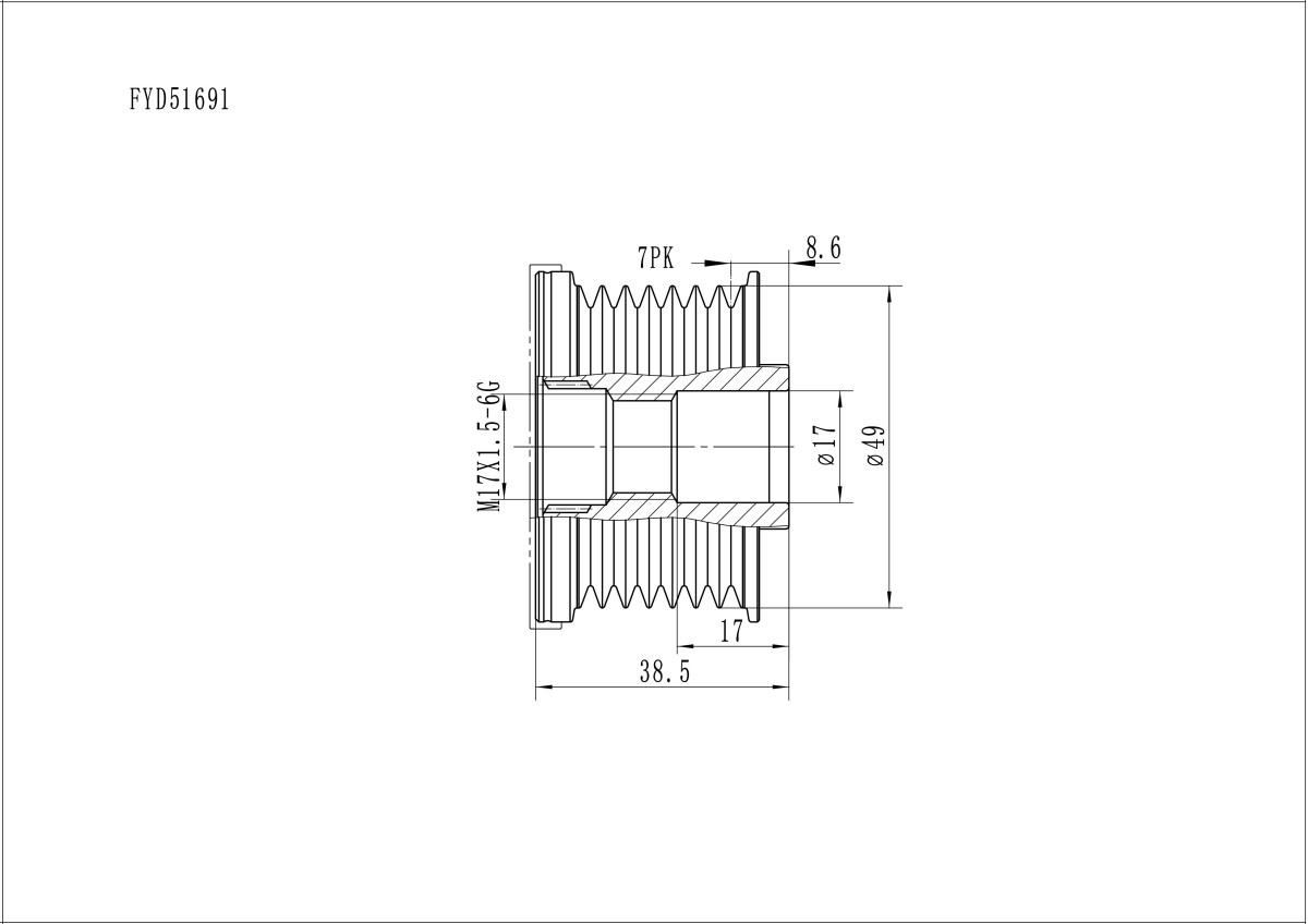 FYD51691 Overrunning Alternator Pulley