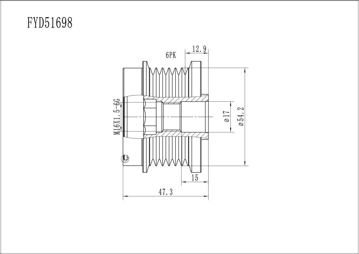 FYD51698 Overrunning Alternator Pulley