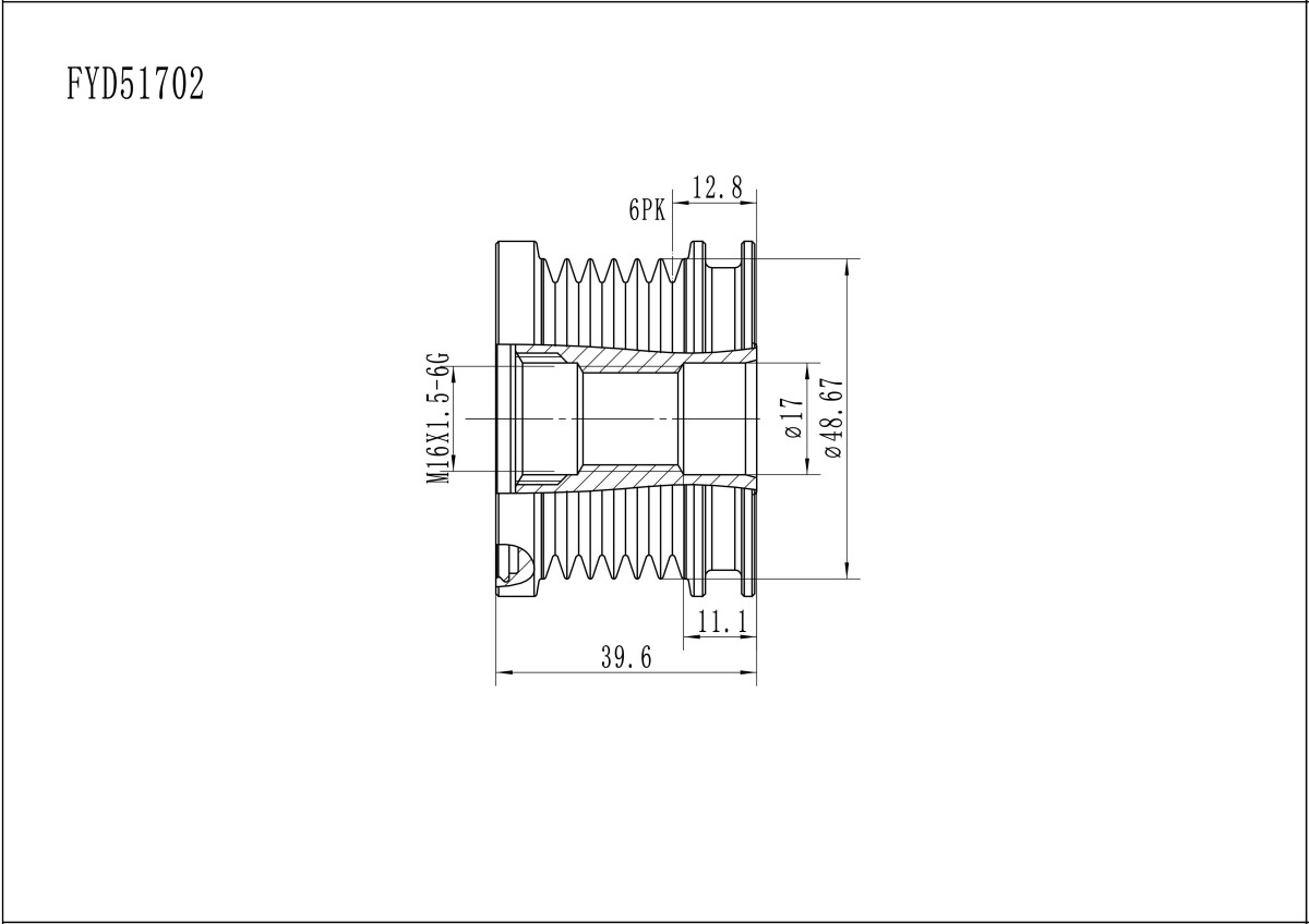 FYD51702 Overrunning Alternator Pulley